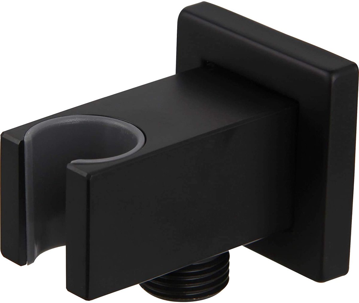 Handdouchehouder met 1/2" wandaansluitbocht, messing, mat zwart