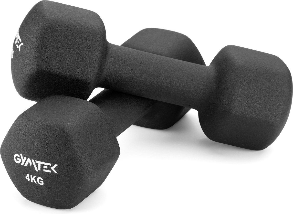 Gymtek® Halterset - 2x 4kg Neopreen Halters - Halterset voor Krachttraining, Fitness, Workout - Gymnastiek Halters - Thuisgymnastiek