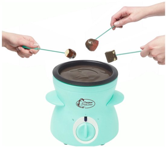 Bestron Chocolade Fondue DCM043M - Elektrische fondue - 5 personen - 10 Fonduevorkjes - Mint - 5 jaar garantie — afbeelding 3