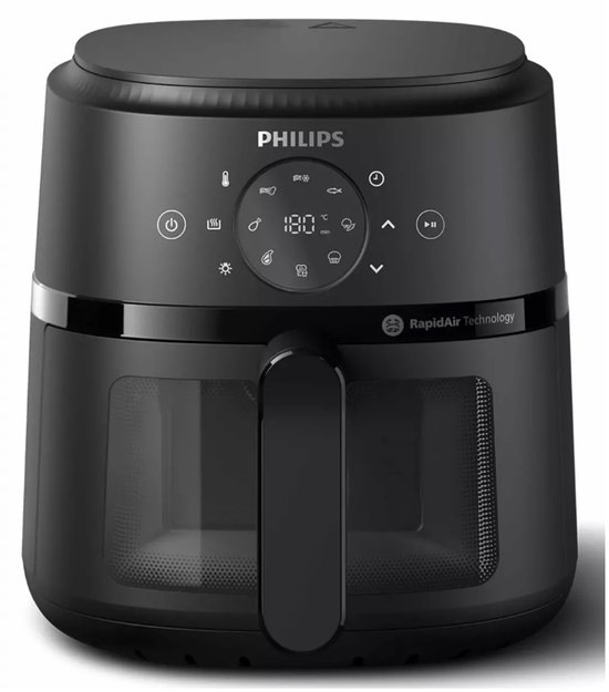 Philips 2000 Series Airfryer - NA210/00 - Kijkvenster - RapidAir - 3.2L - Tot 3 Personen - Zwart