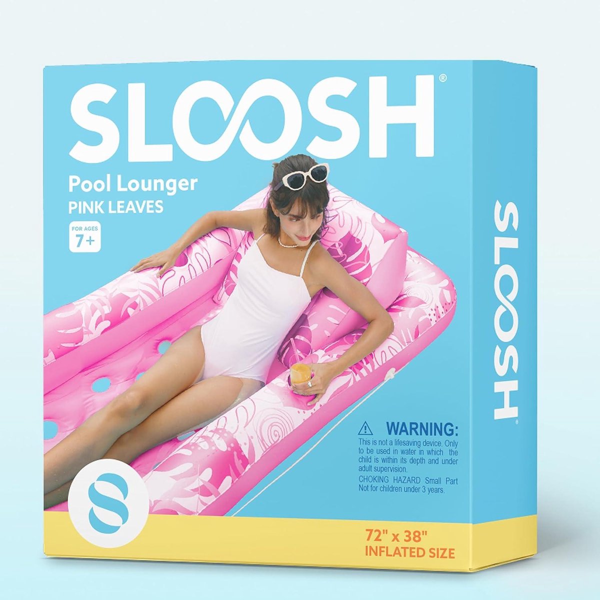 Luchtbed 180 x 95 cm voor volwassenen | Opblaasbaar zonnezwembad met bekerhouders en verstelbare rugleuning | Roze - Perfect voor zomerplezier en waterfeesten