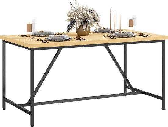 HOMCOM Eettafel, rond gehard glas, randloos ontwerp, voor 2-4 personen