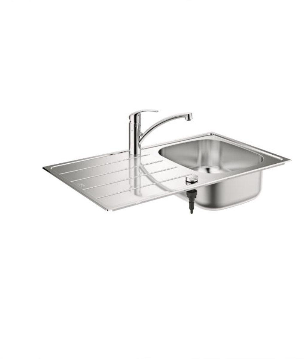 RVS spoelbak + chroom mengkraan - grohe - 31565SD1