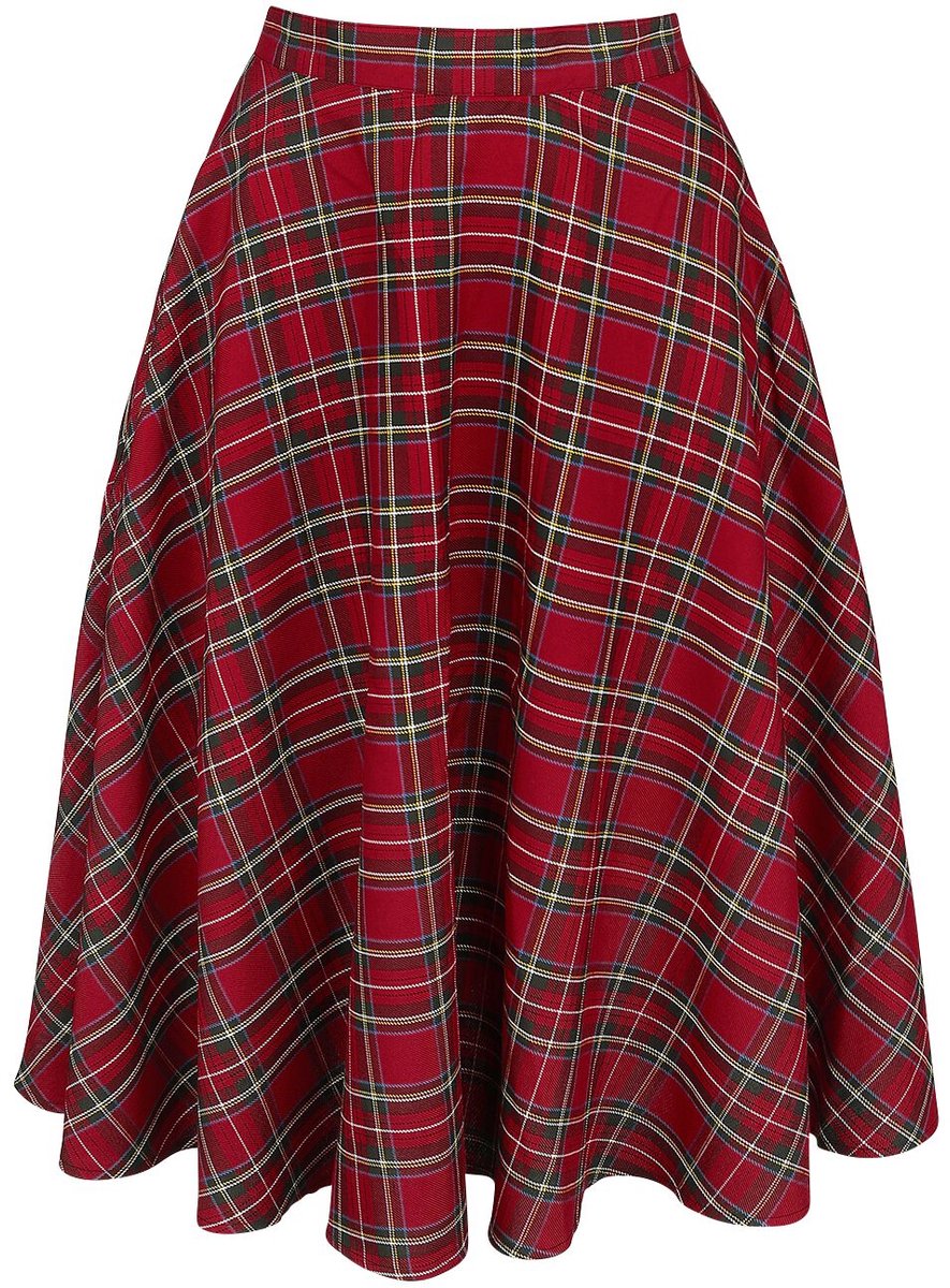 Hell Bunny Irvine Dames Midirok - rood - 3XL