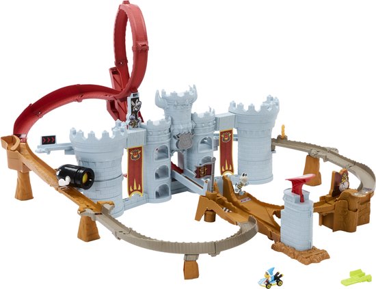 Hot Wheels Mario Kart Bowsers Kasteel - Baanset met Metalen Kamek Speelgoedauto