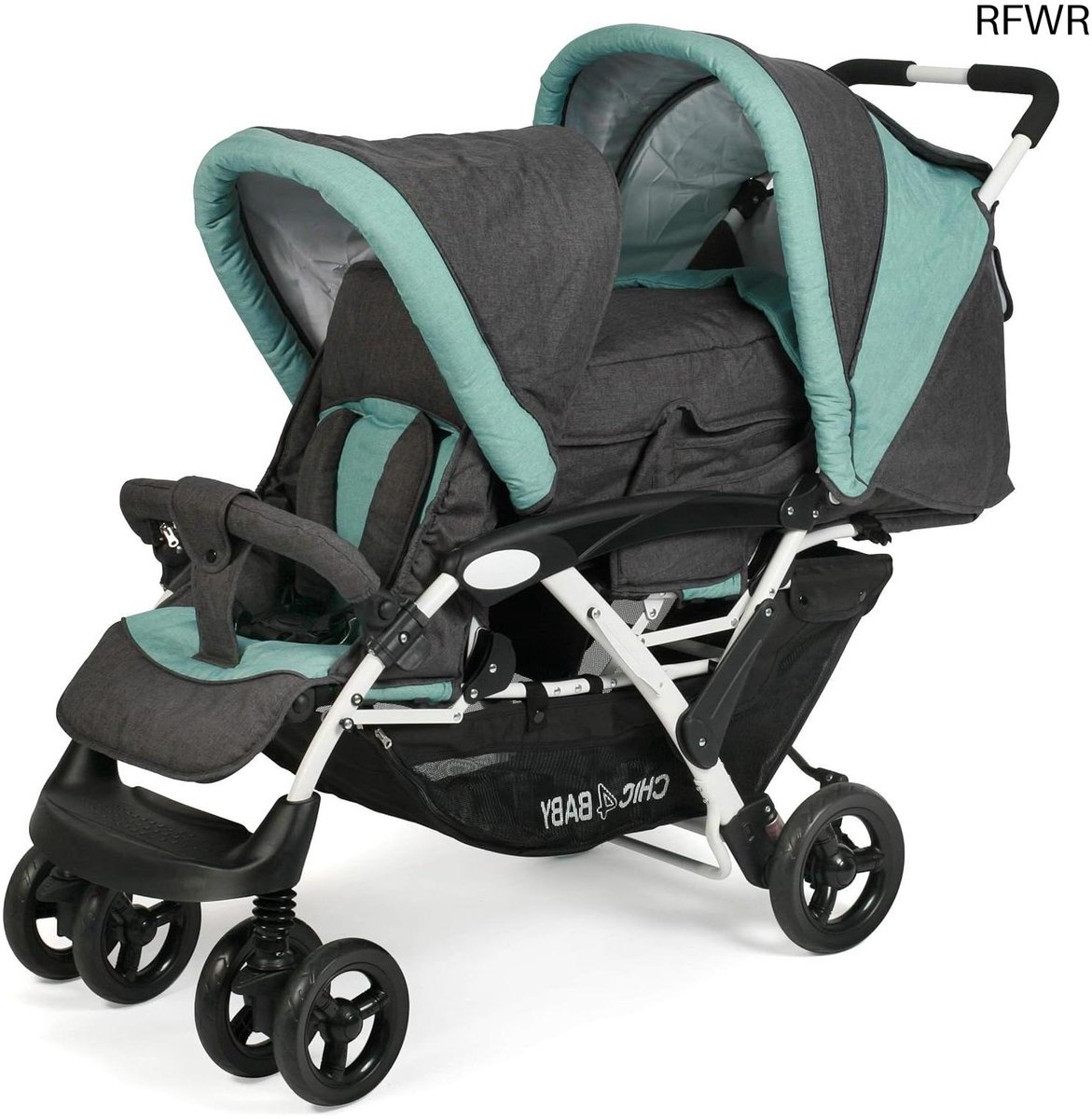RFWR® Duo Kinderwagen voor Broers en Zussen met Draagtas en Regenbescherming - Tweelingwagen