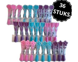 Wasknijpers 36 Stuks - Kunststof Zomer Wasknijpers - Plastic Knijpers - Wasrek Knijpers 10 Kg - 3 Kleuren
