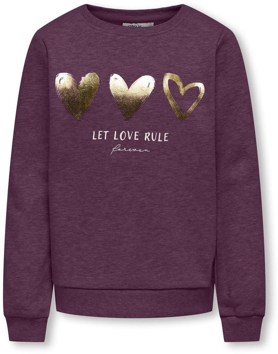 Pull à manches longues et col rond Only Kogmary Life Filles - Mauve Wine Rule