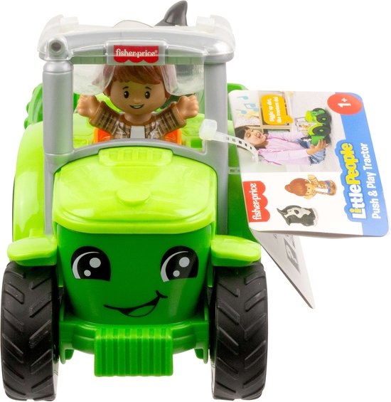 Fisher-Price Little People Tractor - Muzikaal Duwvoertuig met Aanhanger en 2 Figuren van Merkloos — afbeelding 2