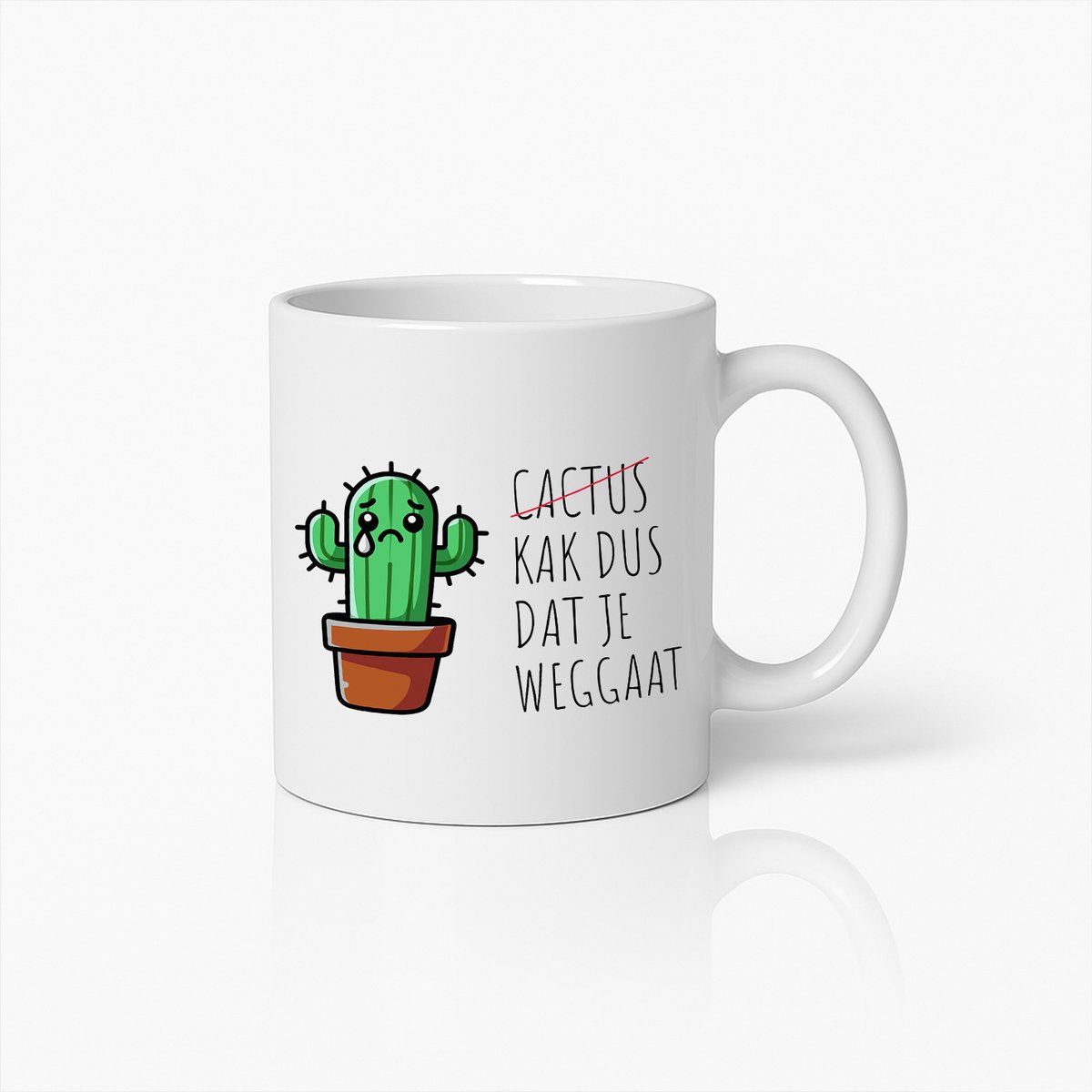 Grappige Cactus Afscheid Mok – Humoristische Keramische Koffiebeker Cadeau