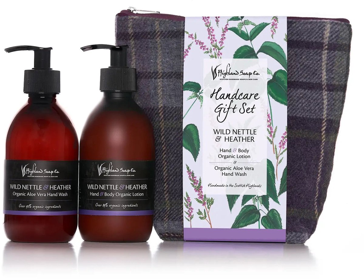 Wild Nettle & Heather – Kruidig & Zacht - Cadeauset Handverzorging – Handzeep, Lotion & Tas