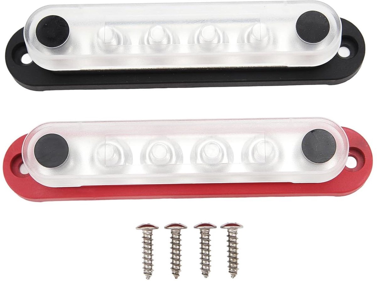 Allecto Plus - 2-pack Batterijbusbar met 6 Kanalen voor Marine en Voertuigzonnesystemen 12V-48V