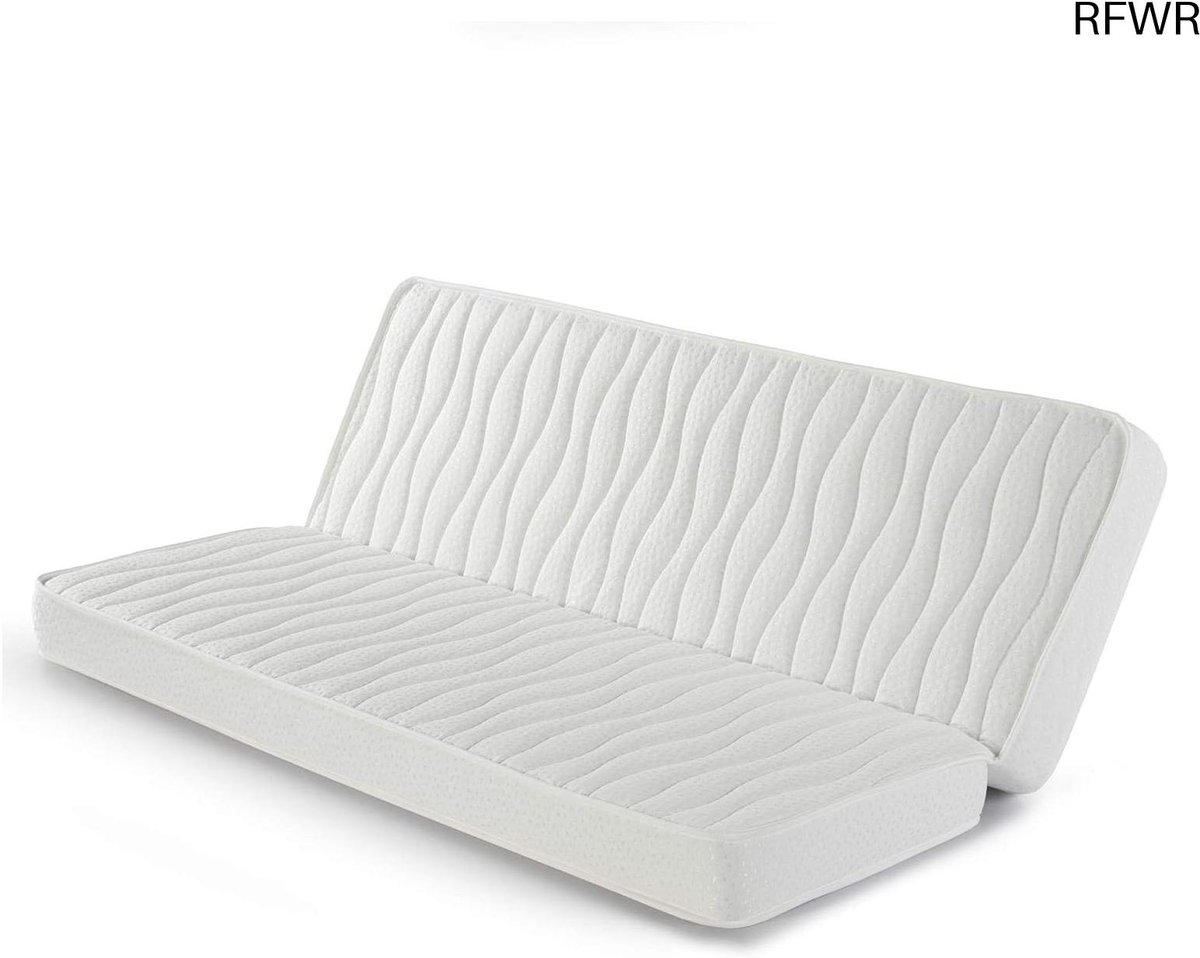 RFWR® Vouwmatras 130x190 cm voor slaapbanken - 13 cm hoog met stretchstof en veiligheidsstrip