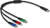 DeLOCK 86820 USB-kabel 0,3 meter USB 2.0 USB C USB C/Micro-USB B/Lightning Zwart, Blauw, Groen, Rood