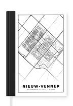 Notitieboek - Schrijfboek - Kaart - Nieuw-Vennep - Zwart - Wit - Notitieboekje klein - A5 formaat - Schrijfblok