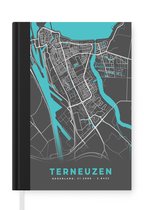 Carnet - Carnet - Plan de la ville - Terneuzen - Grijs - Blauw - Carnet - Format A5 - Bloc-notes - Carte