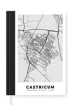 Carnet - Carnet d'écriture - Plan de la ville - Castricum - Grijs - Wit - Carnet - Format A5 - Bloc-notes - Carte