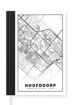 Notitieboek - Schrijfboek - Kaart - Hoofddorp - Zwart - Wit - Notitieboekje klein - A5 formaat - Schrijfblok