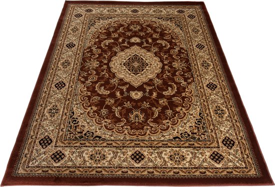 Tapiso Yesemek Tapis Salon Chambre Marron Classique Vintage Medaillon Cadre Design Intérieur Atmosphère De Vie Tapis De Haute Qualité Taille - 70 x 140 cm