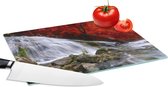 Glazen Snijplank - 28x20 - Waterval - Rotsen - Water - Herfst - Snijplanken Glas