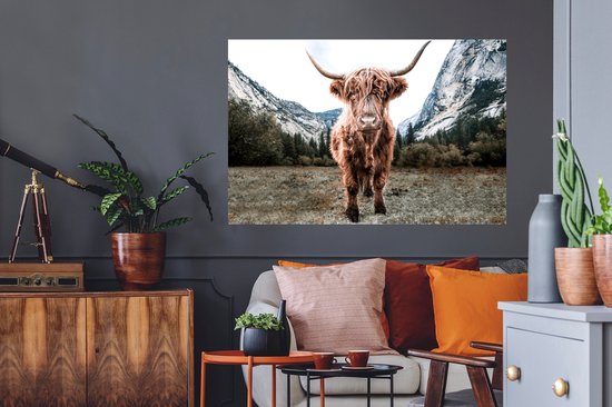 Stickers muraux - Highlander écossais - Berg - Animaux - 120x80 cm - Film Adhésif