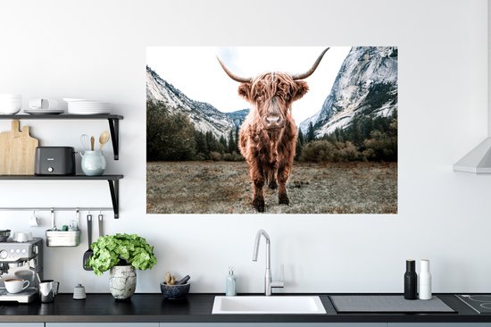 Stickers muraux - Highlander écossais - Berg - Animaux - 120x80 cm - Film Adhésif