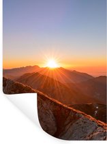 Muurstickers - Sticker Folie - Berg - Landschap - Zon - 30x40 cm - Plakfolie - Muurstickers Kinderkamer - Zelfklevend Behang - Zelfklevend behangpapier - Stickerfolie