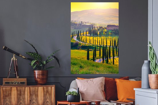 Stickers muraux - Herbe - Soleil - Colline - Paysage - 80x120 cm - Film adhésif