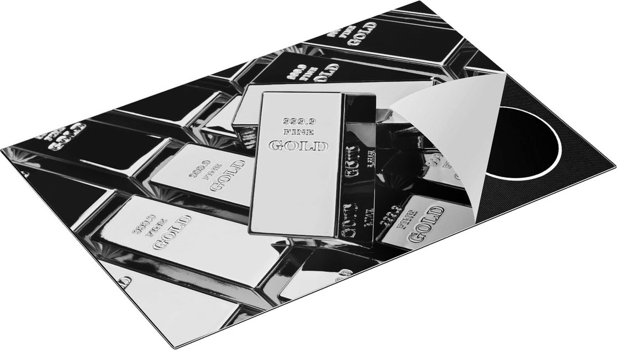 Chefcare Inductie Beschermer Goud Staven - Zwart Wit - 81,2x52 cm - Afdekplaat Inductie - Kookplaat Beschermer - Inductie Mat