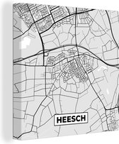 Toile Peinture Plan d'Etage - Carte - Heesch - Plan de Ville - 20x20 cm - Décoration murale