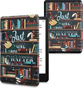 kwmobile flip cover compatible avec Amazon Kindle Paperwhite (11. Gen - 2021) - Etui avec fermeture magnétique - Etui pour liseuse en multicolore - design bibliothèque