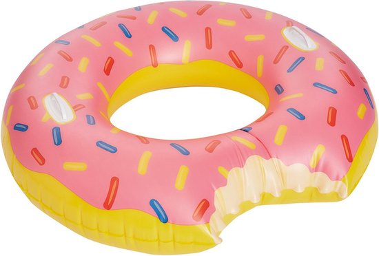 Roze opblaasbaar donut zwemband / zwemring 104 cm - Zwembanden - Zwemringen