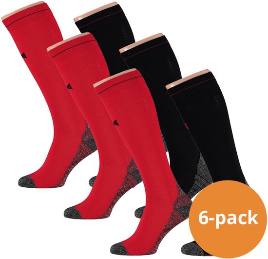 Xtreme Sockswear Compressie Sokken Hardlopen - 6 paar Hardloopsokken - Multi Red - Compressiesokken - Maat 39/42