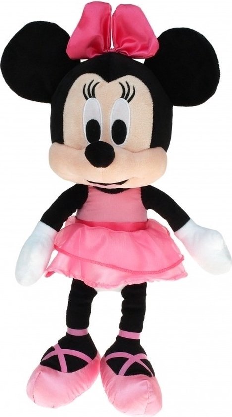 Pluche Minnie Mouse Disney knuffel ballerina met roze jurk 40 cm