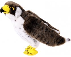 Pluche slechtvalk knuffel - bruin/wit - 23 cm - roofvogel - Knuffeldieren - Vogels