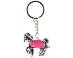 Lg-imports Sleutelhanger Paard Junior 5 Cm Zilver/fuchsia