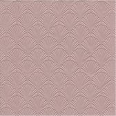 32x Luxe 3-laags servetten met patroon oud roze 33 x 33 cm