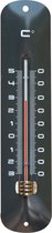 Binnen en Buiten Thermometer - grijs - metaal - 6,5 x 30 cm - Binnen/buitenthemometers - Temperatuurmeters