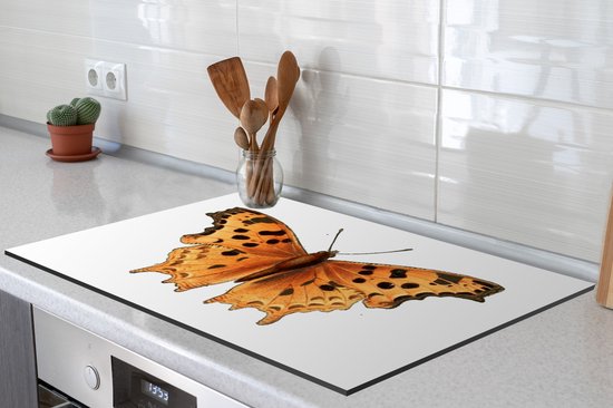 KitchenYeah® Inductie beschermer 78x52 cm - Aurelia - Vlinder - Oranje. - Kookplaataccessoires - Afdekplaat voor kookplaat - Inductiebeschermer - Inductiemat - Inductieplaat mat