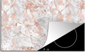 KitchenYeah® Inductie beschermer 78x52 cm - Marmer print - Rose goud - Luxe - Patronen - Kookplaataccessoires - Afdekplaat voor kookplaat - Inductiebeschermer - Inductiemat - Inductieplaat mat