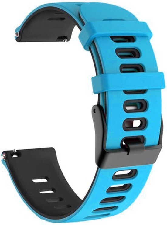 Siliconen bandje - geschikt voor Samsung Gear S3 / Galaxy Watch 3 45 mm / Galaxy Watch 46 mm - blauw-zwart