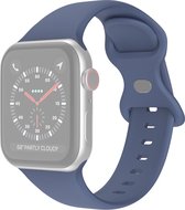 Siliconen bandje - geschikt voor Apple Watch series 1/2/3/4/5/6/7/8/9/SE/SE 2/Ultra/Ultra 2 met case size 42 mm / 44 mm / 45 mm / 49 mm - maat S/M - marineblauw