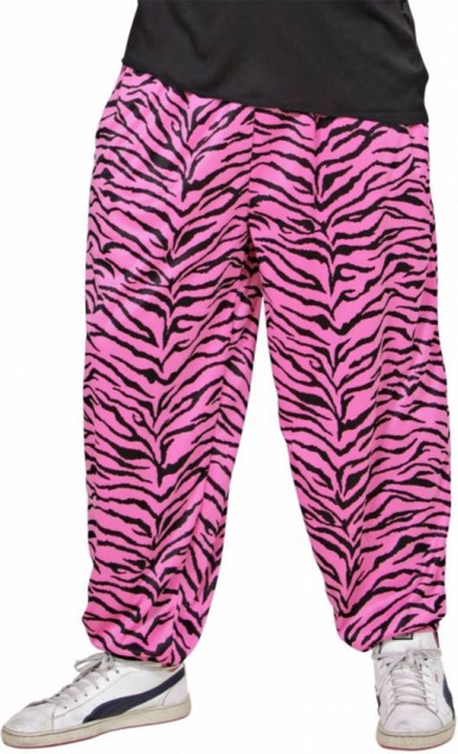 Roze baggy broek zebraprint