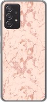 Geschikt voor Samsung Galaxy A53 5G hoesje - Marmer print - Rose goud - Patronen - Chic - Siliconen Telefoonhoesje