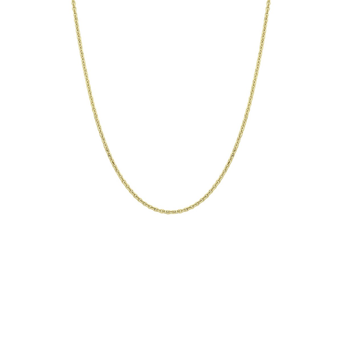 Lucardi Dames Ketting schakel - Echt Zilver - Ketting - Cadeau - 38 cm - Goudkleurig