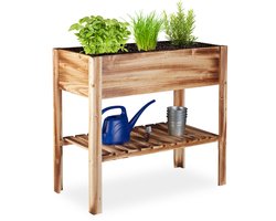 Moestuinbak op poten - opbergruimte - 80 x 88 x 43,5 cm - buiten - hout