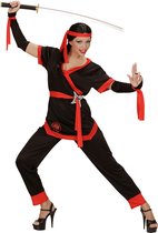 Widmann - Ninja & Samurai Kostuum - Ms Bill Ninja - Vrouw - Rood, Zwart - Medium - Carnavalskleding - Verkleedkleding