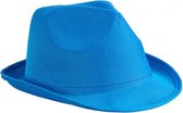 Trilby feesthoedje blauw voor volwassenen - Carnaval party verkleed hoeden