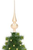 Glazen kerstboom piek/topper champagne glans 26 cm - Pieken/kerstpieken