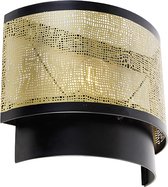QAZQA kayleigh - Industriele Wandlamp voor binnen - 1 lichts - D 12 cm - Goud/messing - Industrieel - Woonkamer | Slaapkamer | Keuken
